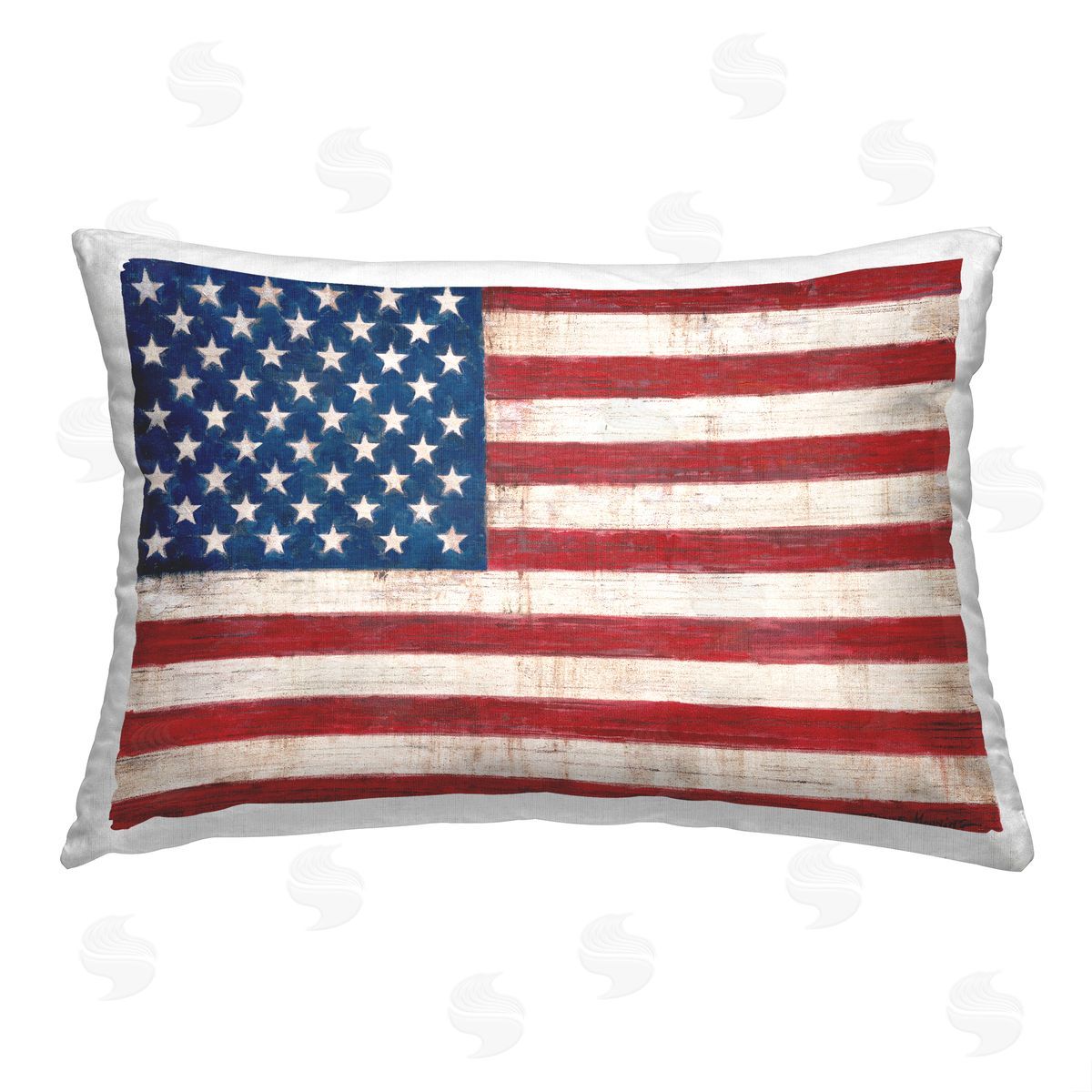 Patriotic American Flag Decorative Printed Pillow, Home Decor by Ruane Manning