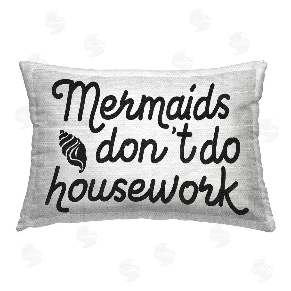 Daphne Polselli Mermaids & Housework Outdoor Quick-Dry Polyester Printed Throw Pillow