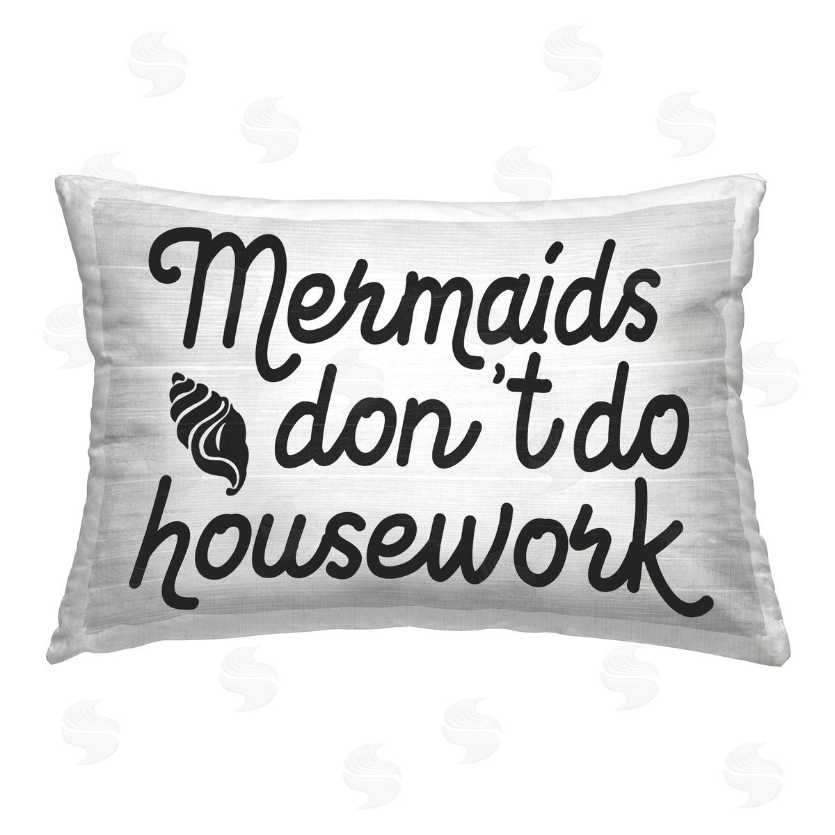Daphne Polselli Mermaids & Housework Printed Plush Polyester Throw Pillow