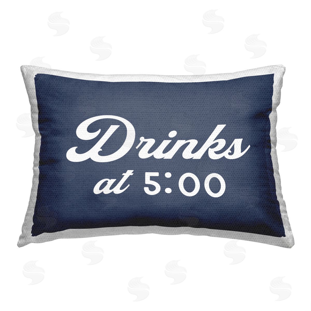 Stupell Studio Drinks at 5 Phrase Outdoor Quick-Dry Polyester Printed Throw Pillow