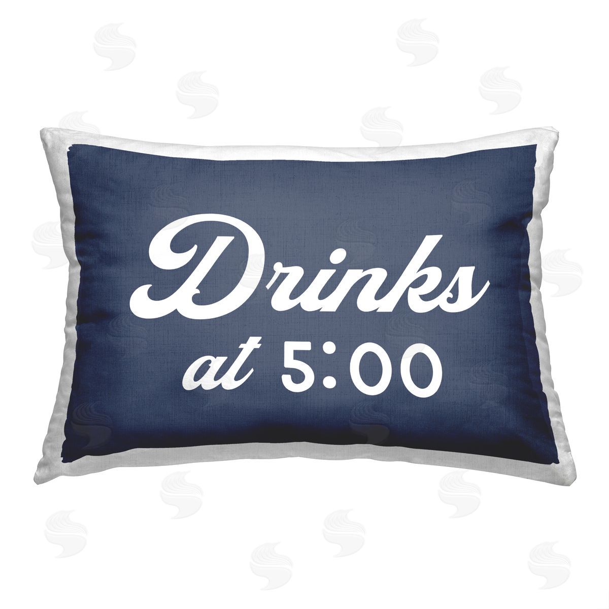 Stupell Studio Drinks at 5 Phrase Printed Plush Polyester Throw Pillow