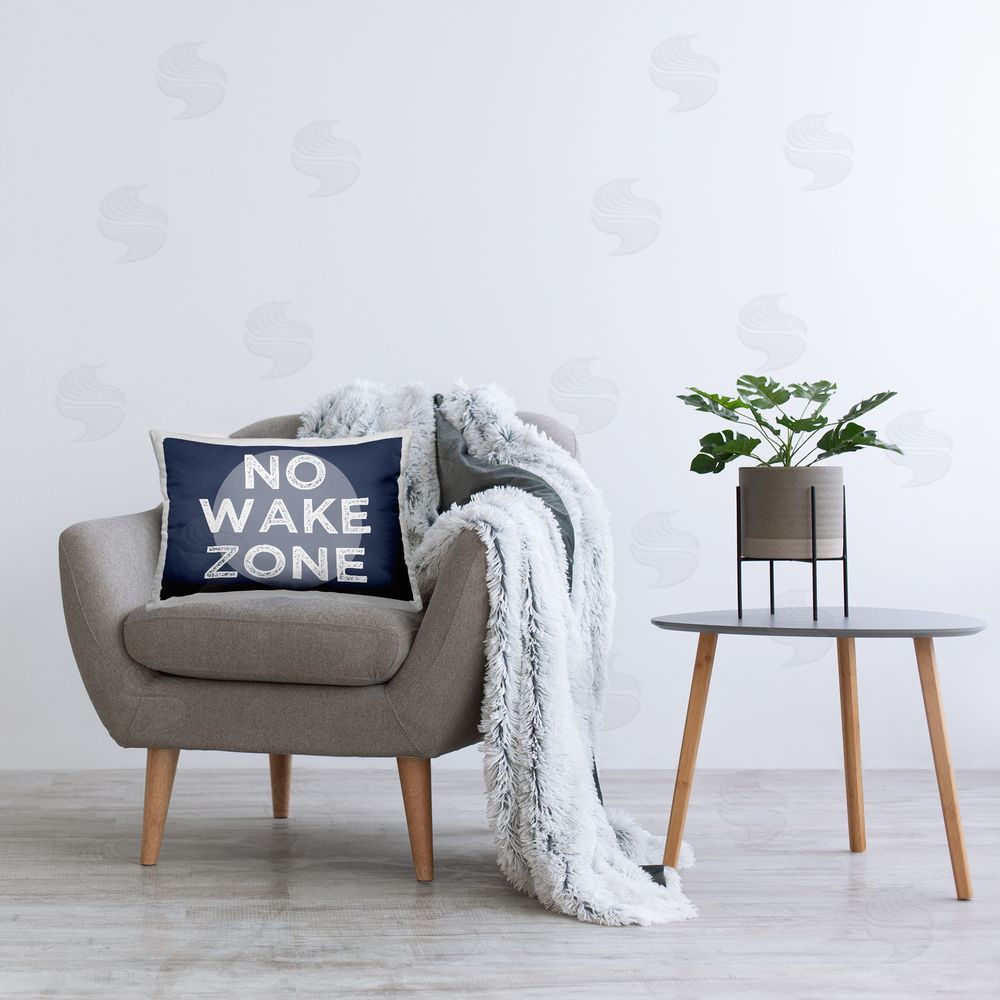 Stupell Studio Blue No Wake Zone Printed Plush Polyester Throw Pillow On Chair