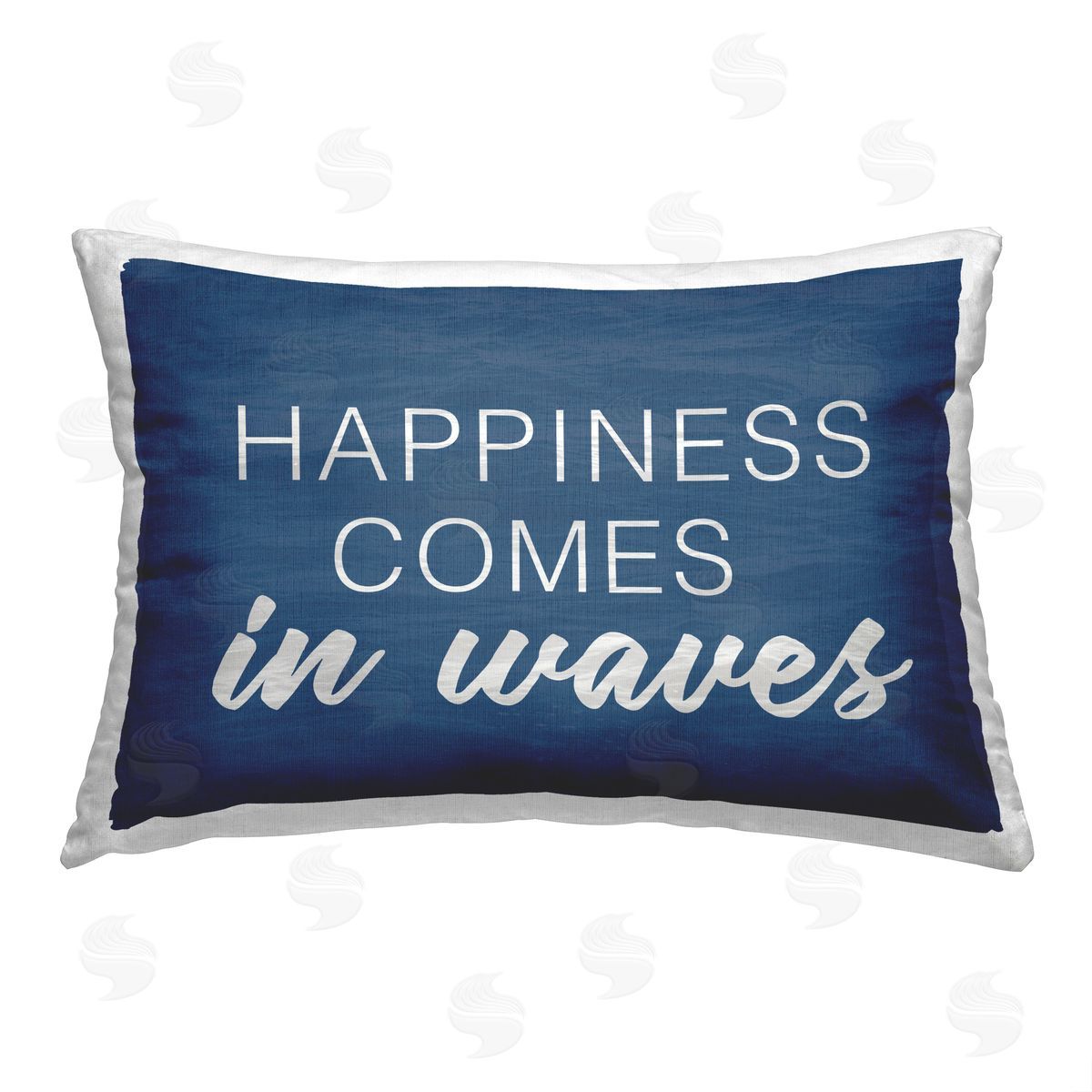 Lux + Me Designs Happiness in Waves Phrase Printed Plush Polyester Throw Pillow