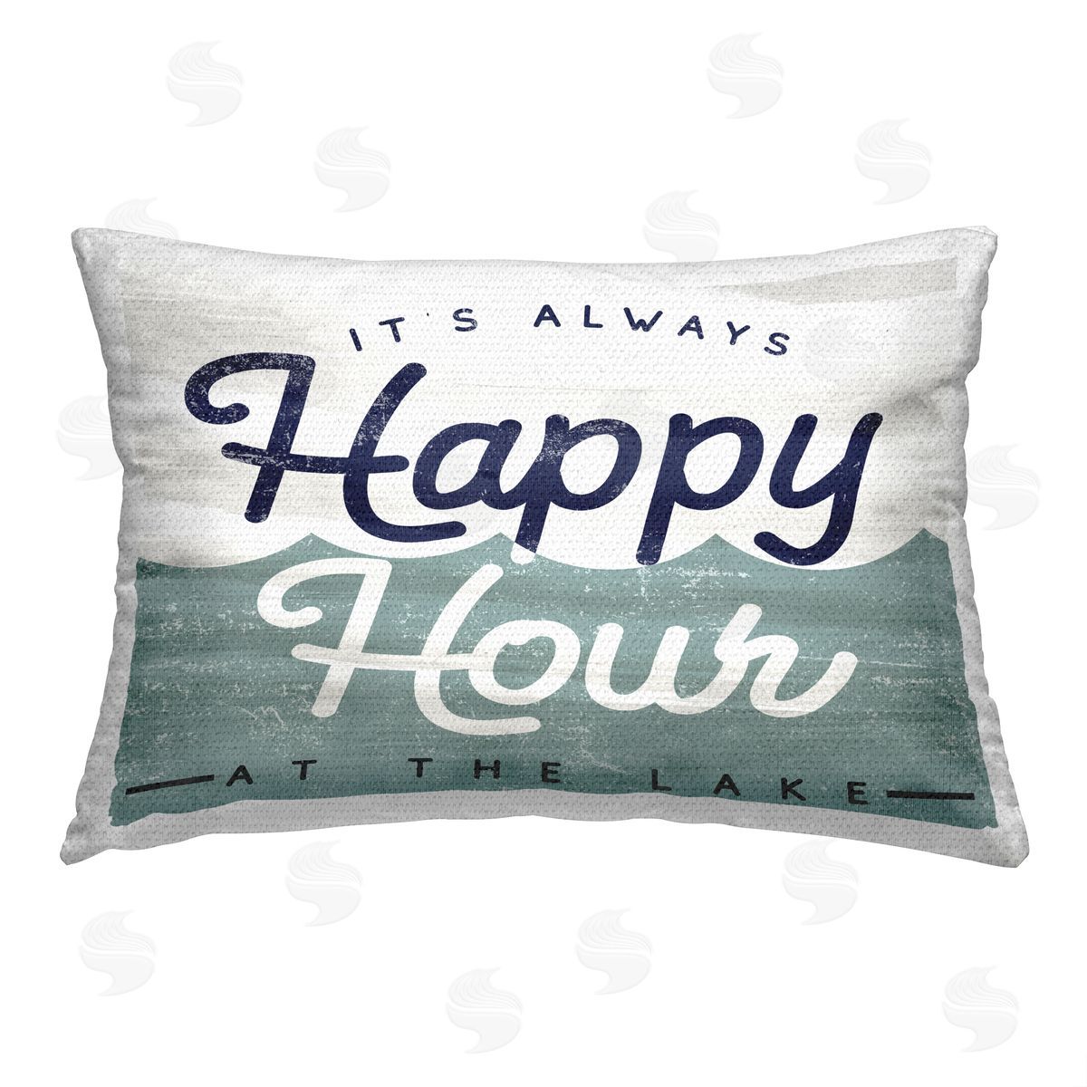 Stupell Studio Lake Happy Hour Phrase Outdoor Quick-Dry Polyester Printed Throw Pillow
