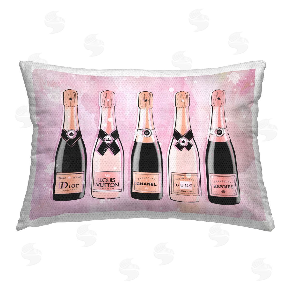 Martina Pavlova Glam Pink Champagne Outdoor Quick-Dry Polyester Printed Throw Pillow