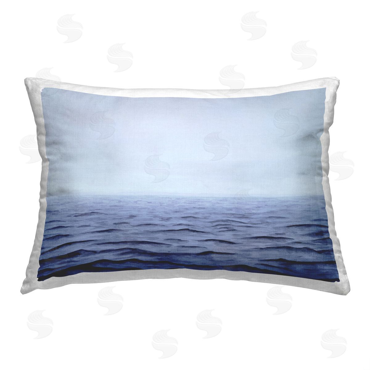 Michael Willett Blue Ocean Waves Printed Plush Polyester Throw Pillow