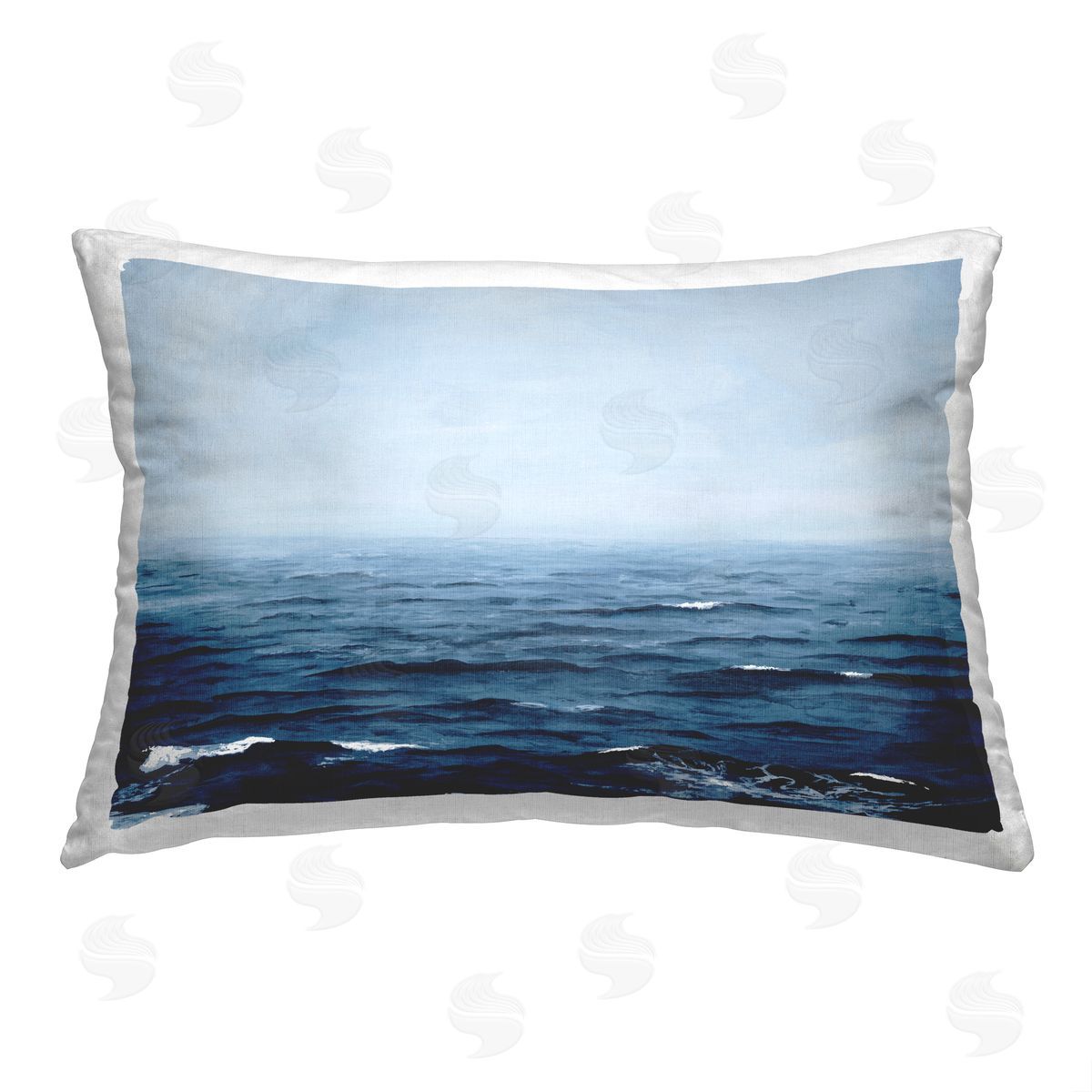 Michael Willett Rolling Sea Waves Printed Plush Polyester Throw Pillow