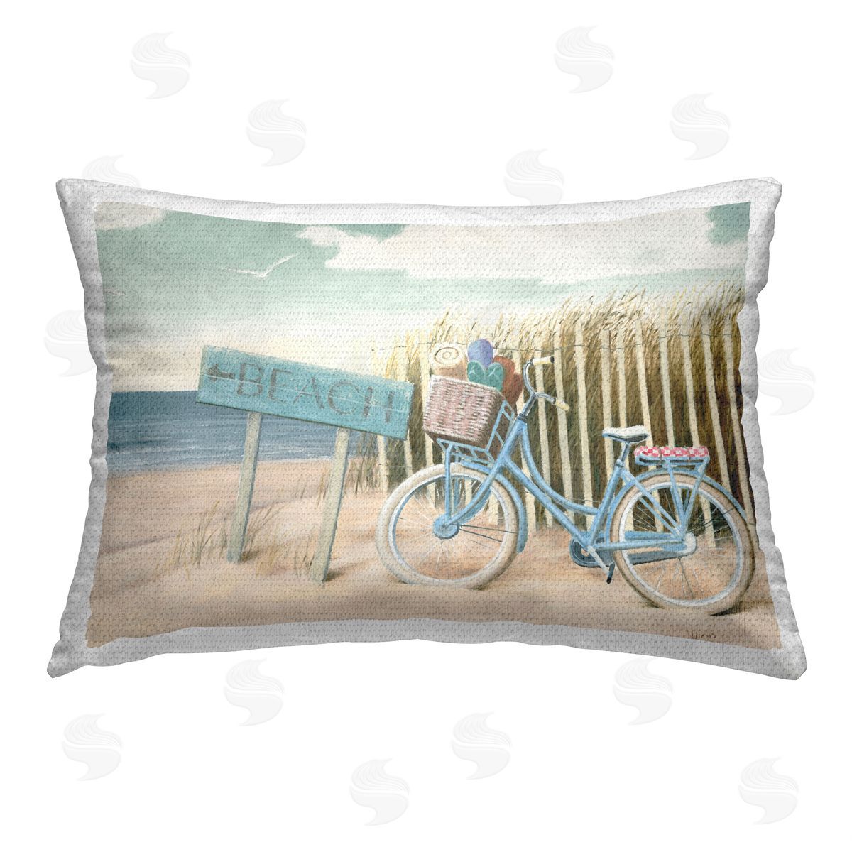 James Wiens Beach Shore & Bike Outdoor Quick-Dry Polyester Printed Throw Pillow