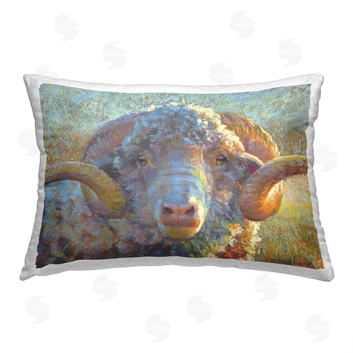 Rita Kirkman Modern Sheep Portrait Printed Plush Polyester Throw Pillow