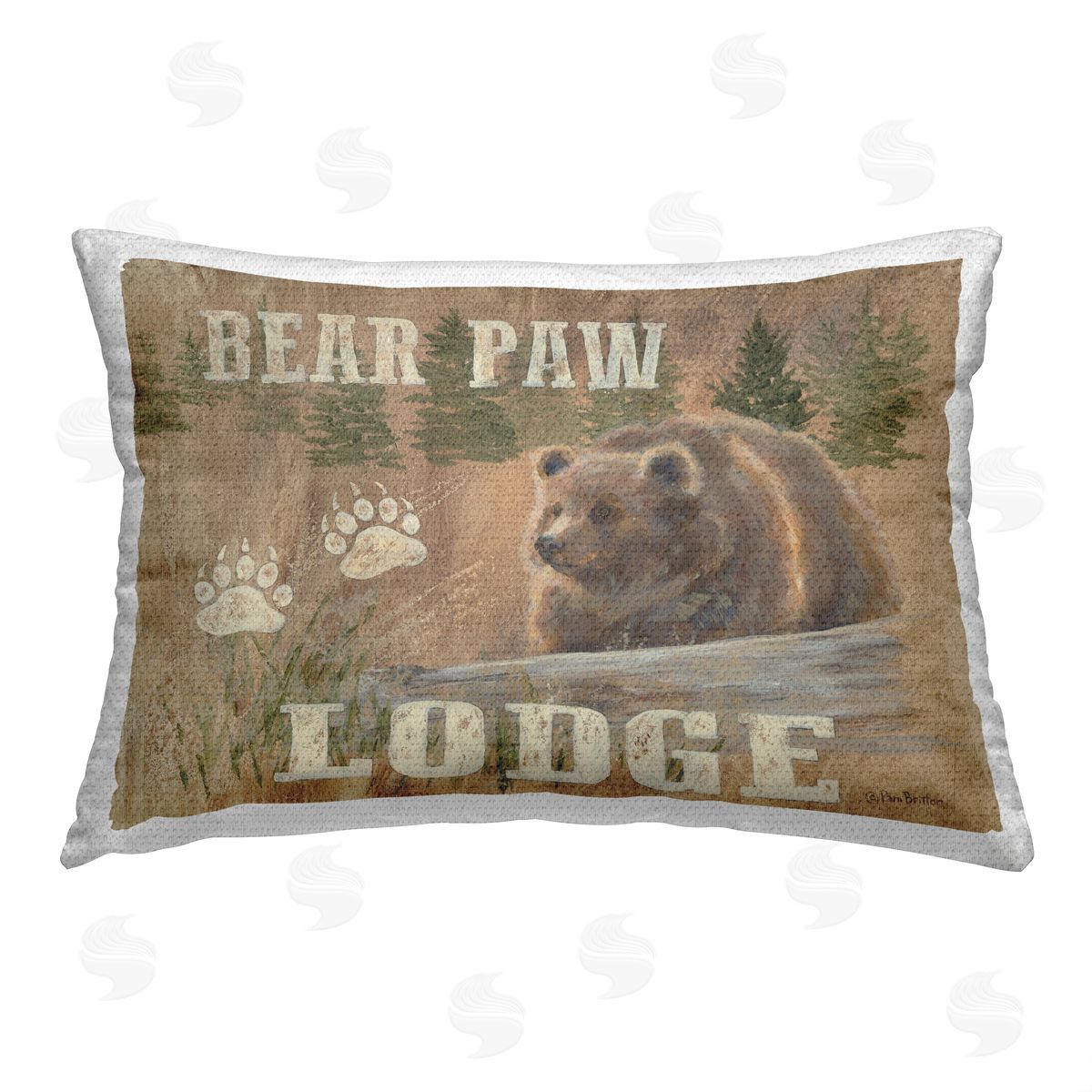 Pam Britton Bear Paw Lodge Outdoor Quick-Dry Polyester Printed Throw Pillow