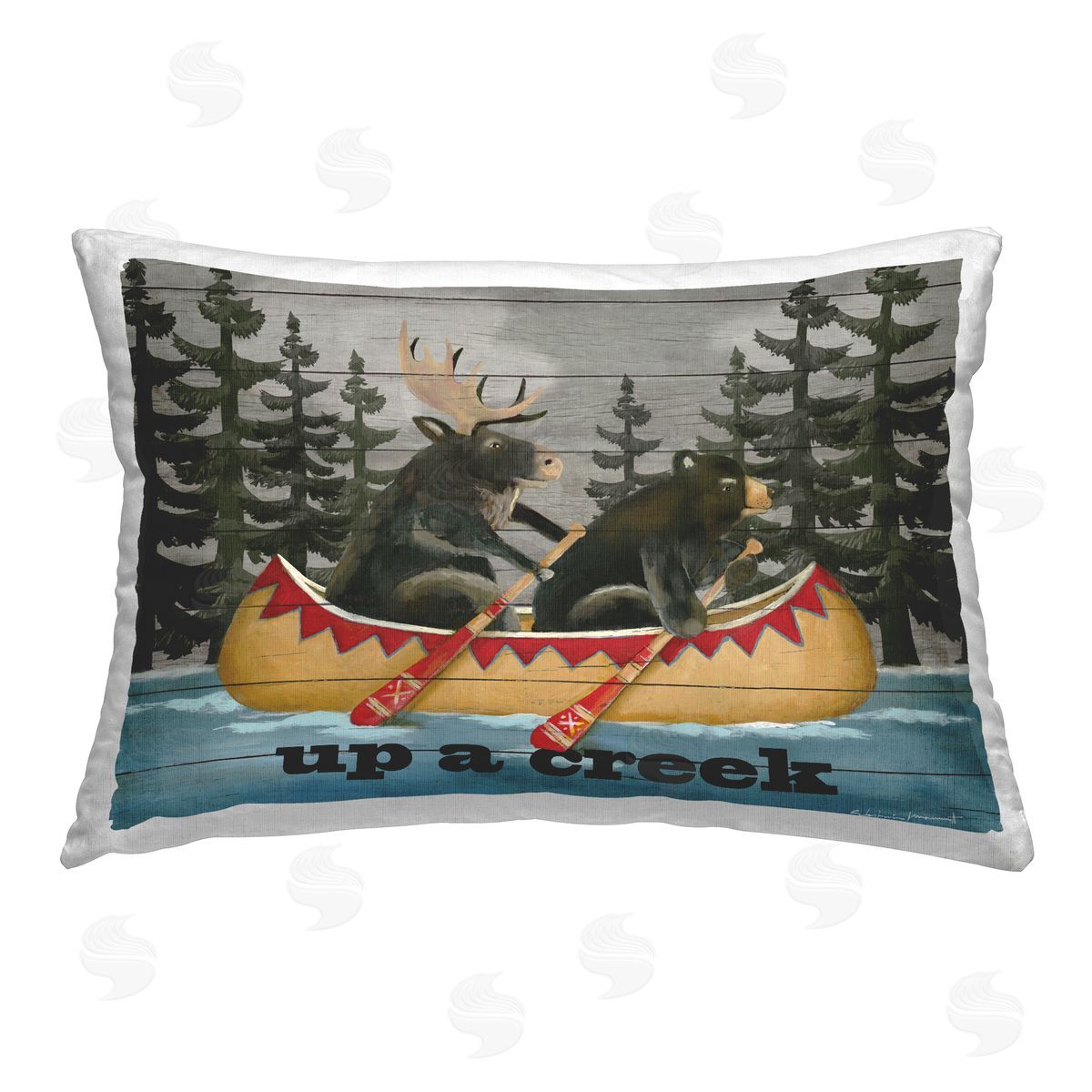 Stephanie Workman Marrott Up A Creek Animals Printed Plush Polyester Throw Pillow