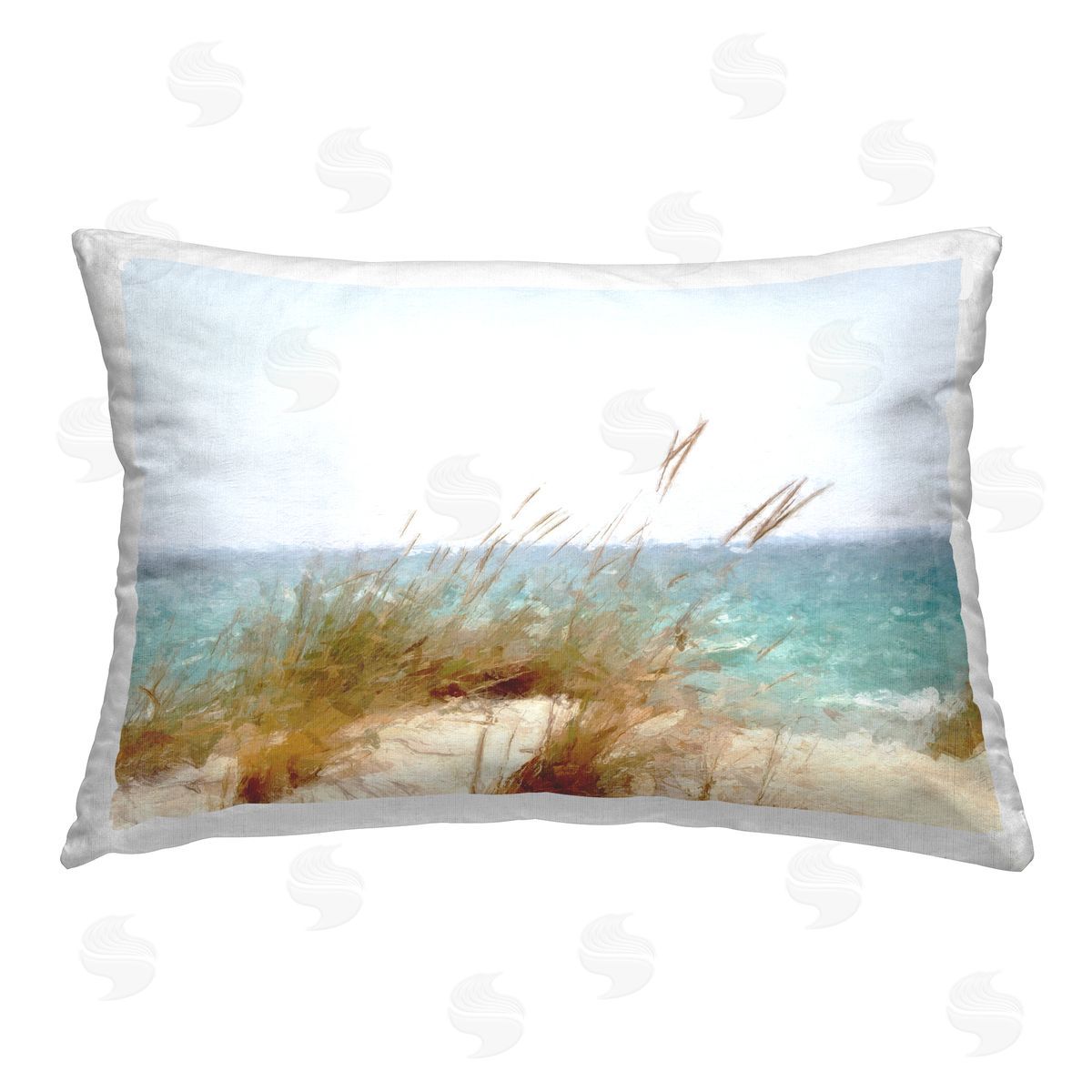 Kim Curinga Seaside Reeds on Beach Printed Plush Polyester Throw Pillow