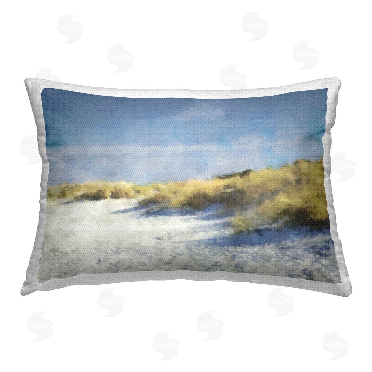 Kim Curinga Sandy Seaside Shore Outdoor Quick-Dry Polyester Printed Throw Pillow