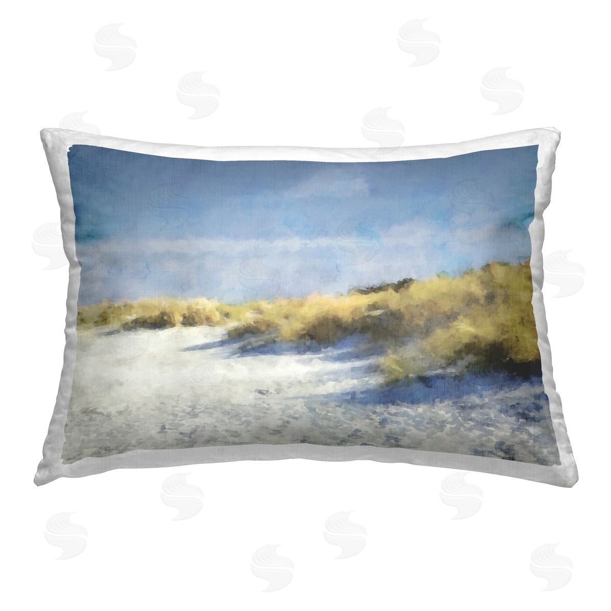 Kim Curinga Sandy Seaside Shore Printed Plush Polyester Throw Pillow