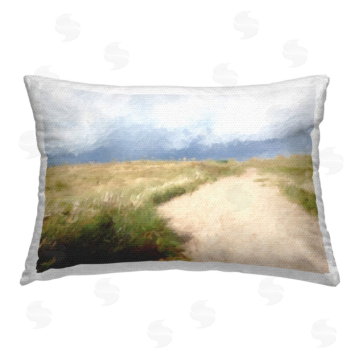 Kim Curinga Seaside Beach Path Outdoor Quick-Dry Polyester Printed Throw Pillow