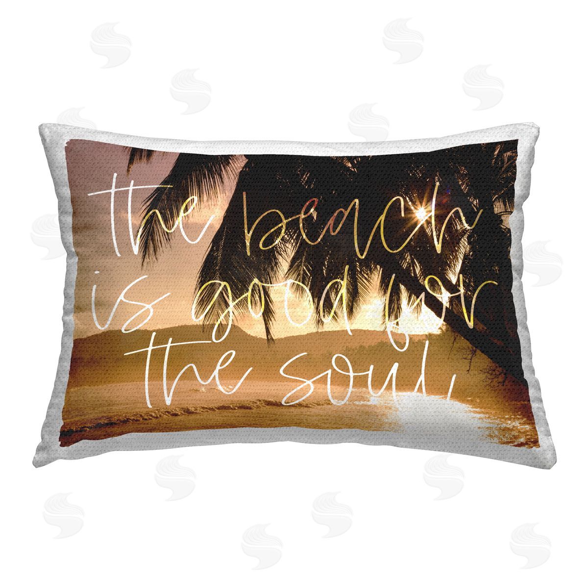 Stupell Studio Beach Good for Soul Outdoor Quick-Dry Polyester Printed Throw Pillow