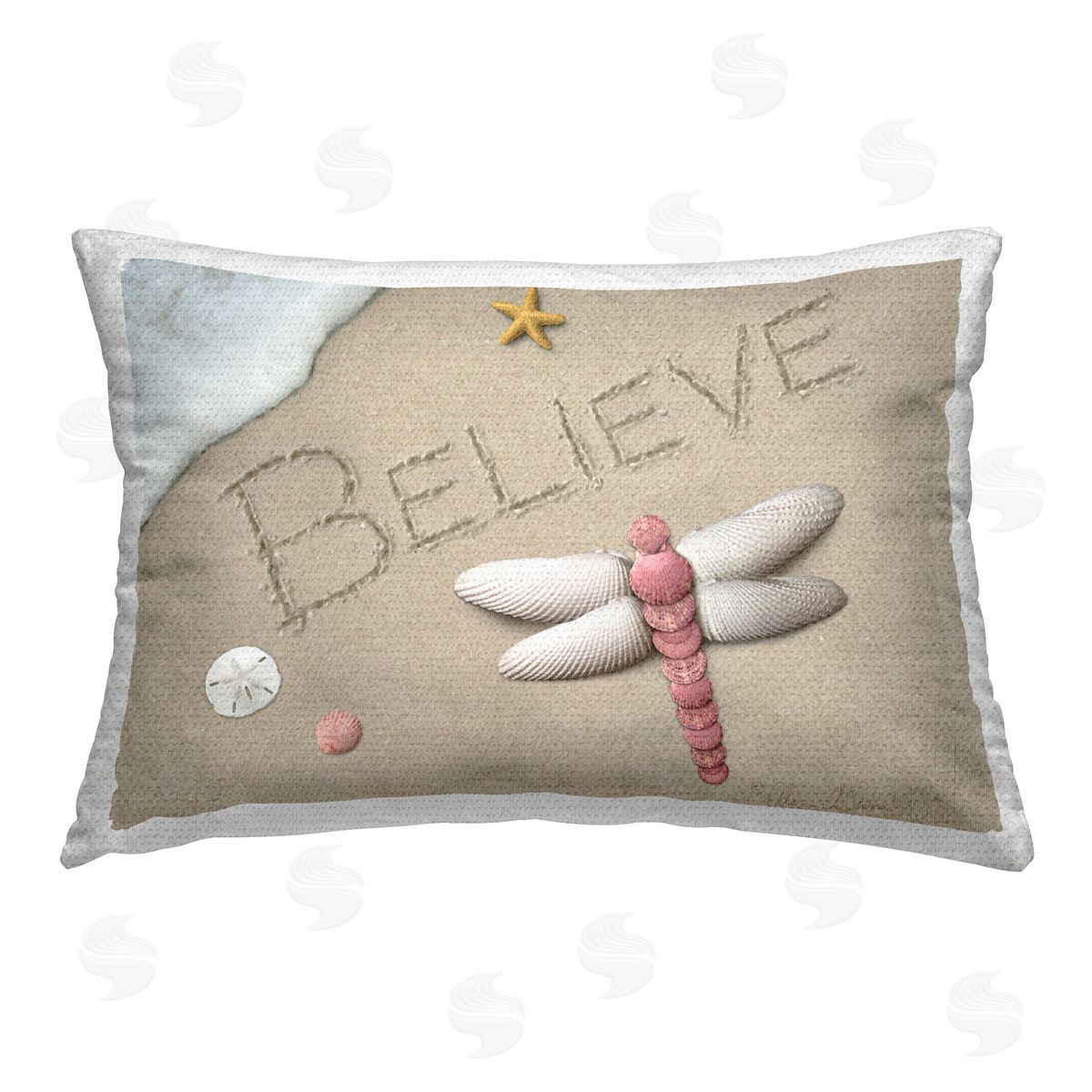 Alan Giana & Company Believe Beach Foam Outdoor Quick-Dry Polyester Printed Throw Pillow