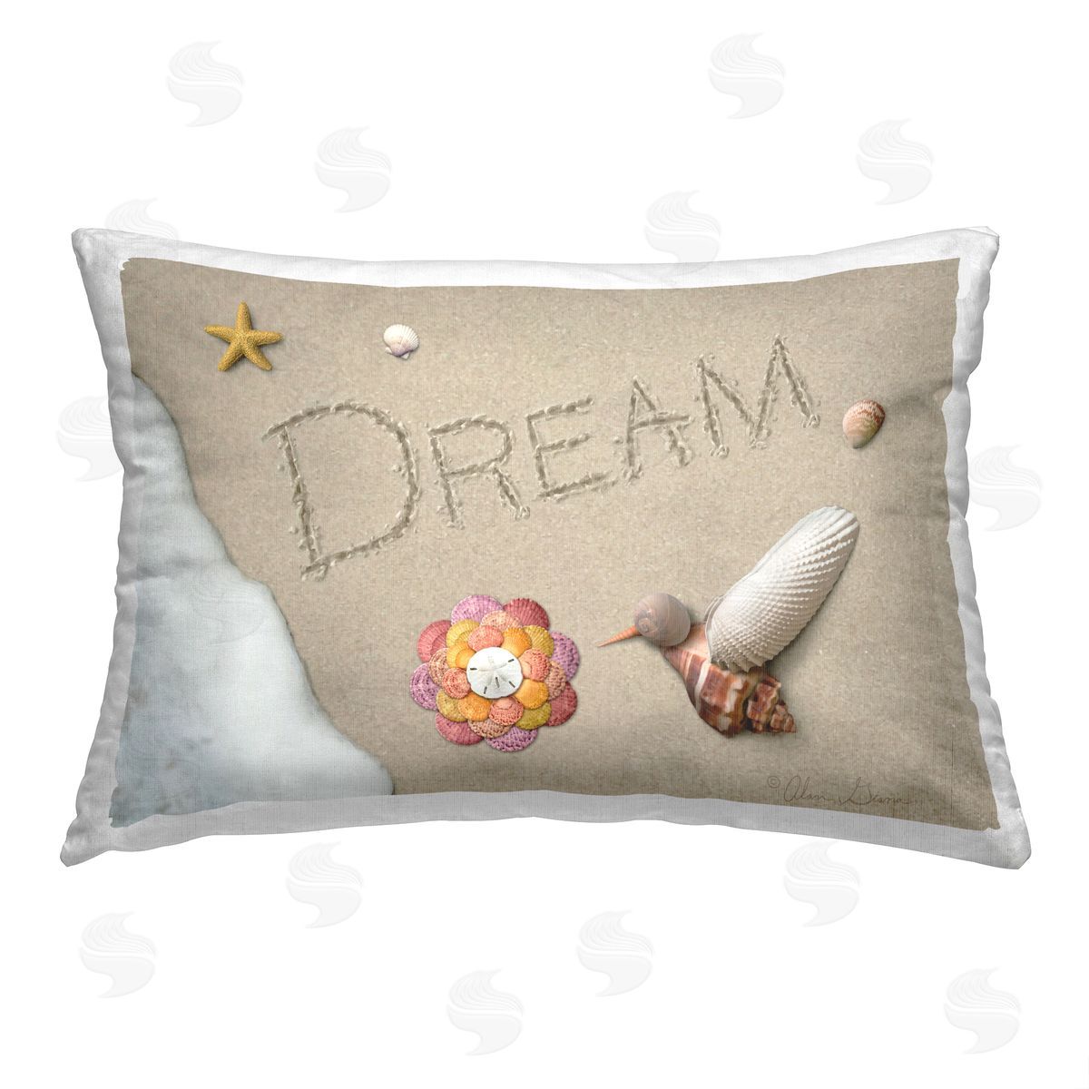 Alan Giana & Company Dream Beach Foam Printed Plush Polyester Throw Pillow