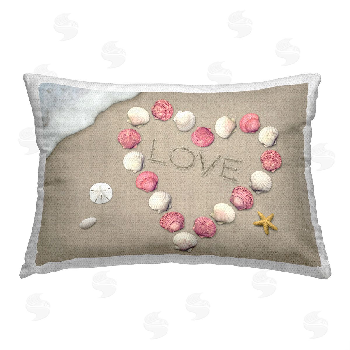 Alan Giana & Company Love Ocean Foam Outdoor Quick-Dry Polyester Printed Throw Pillow