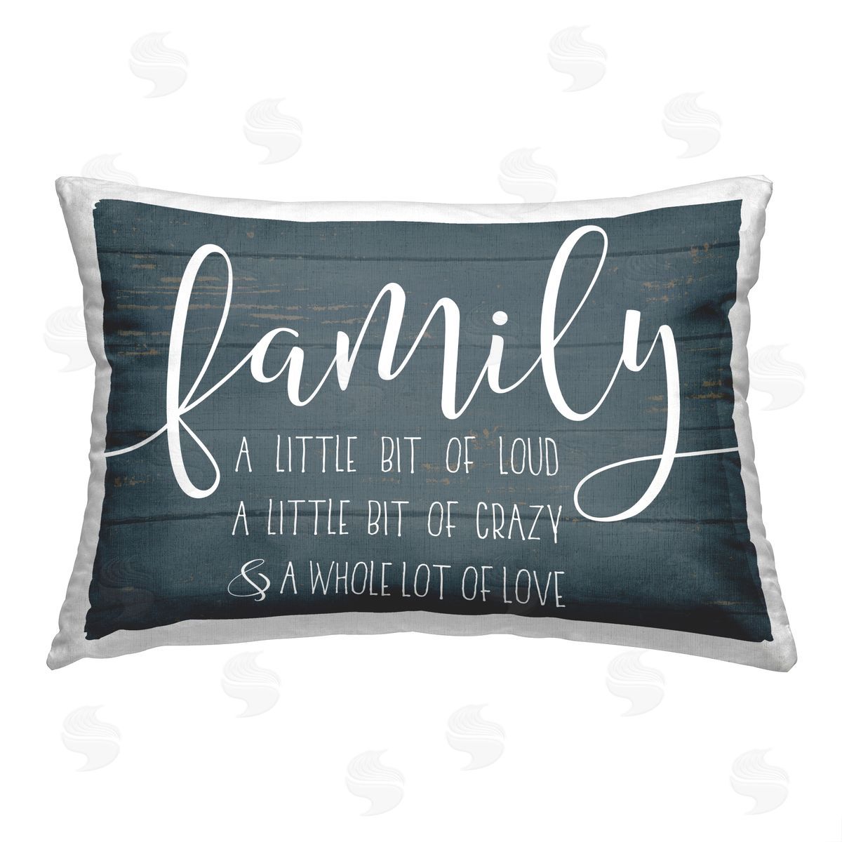 Lettered and Lined Loving Family Phrase Printed Plush Polyester Throw Pillow