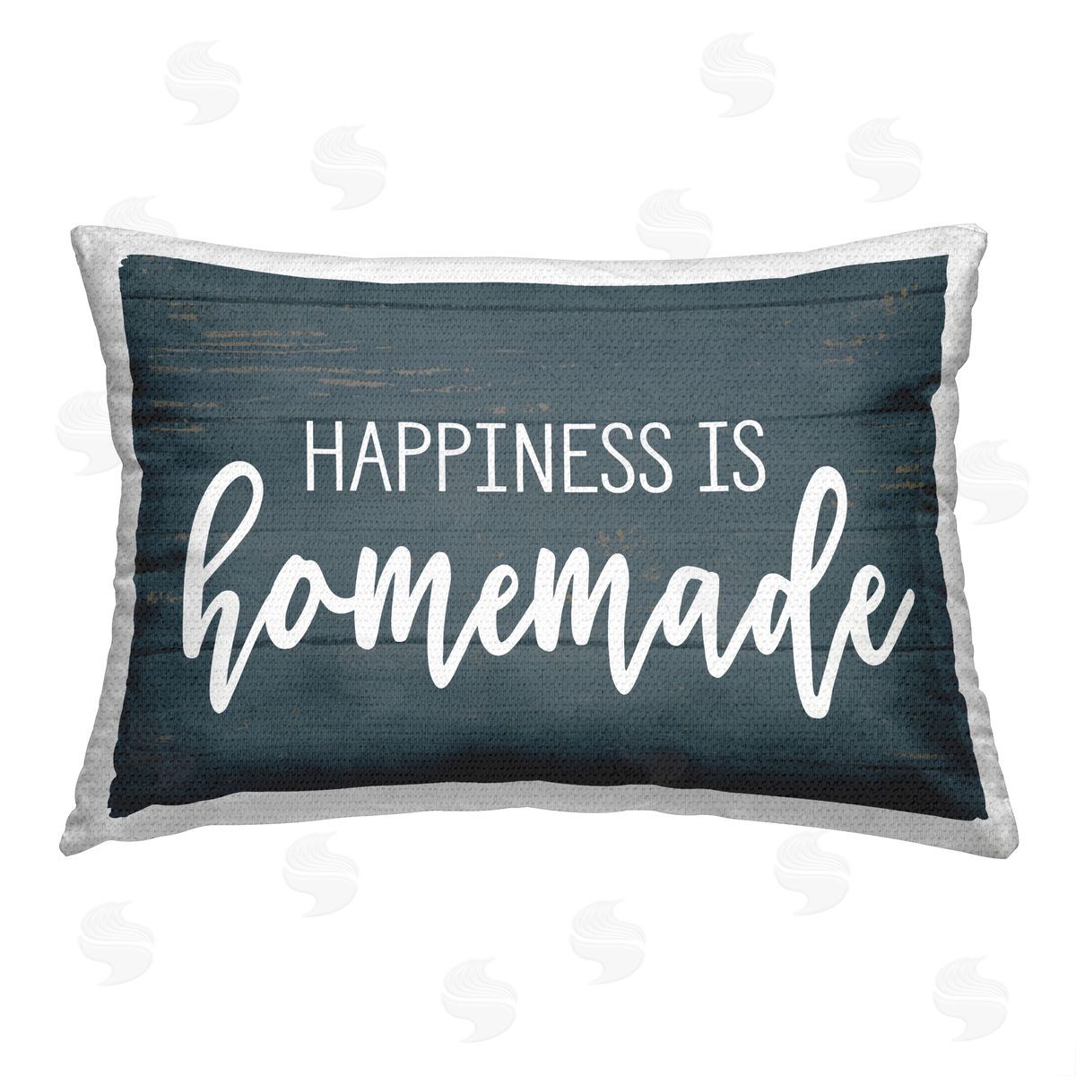Lettered and Lined Happiness is Homemade Outdoor Quick-Dry Polyester Printed Throw Pillow