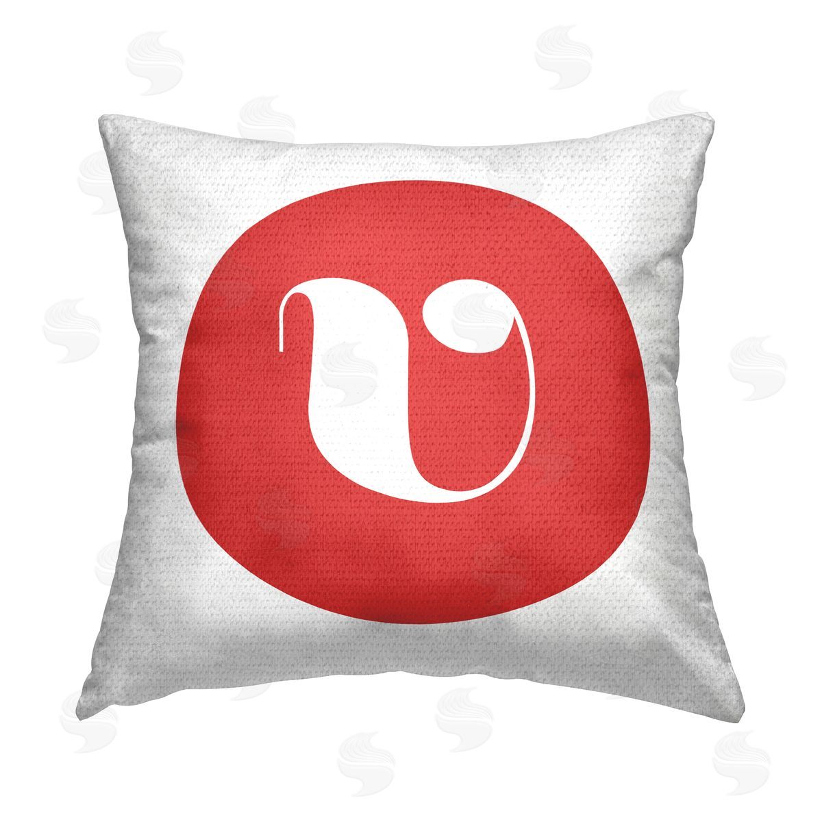 Stupell Studio Red Initial V Outdoor Quick-Dry Polyester Printed Throw Pillow