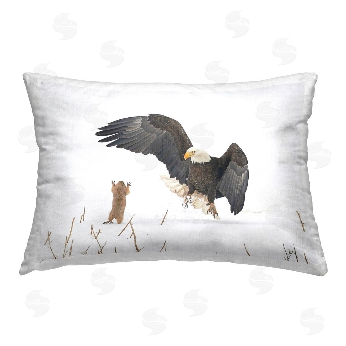 Arthur Trevino Funny Eagle & Meerkat Printed Plush Polyester Throw Pillow