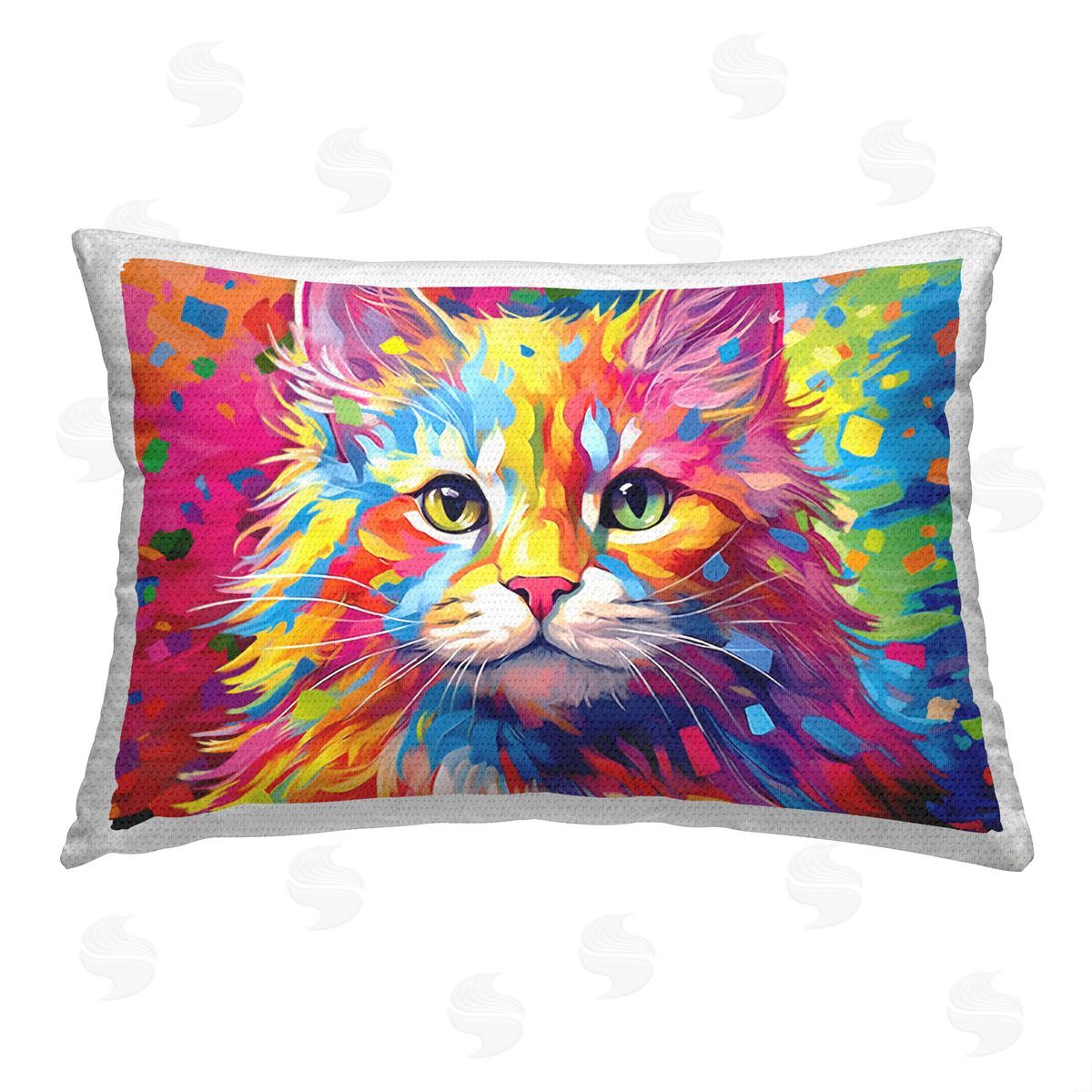 Image World Modern Patterned Cat Outdoor Quick-Dry Polyester Printed Throw Pillow