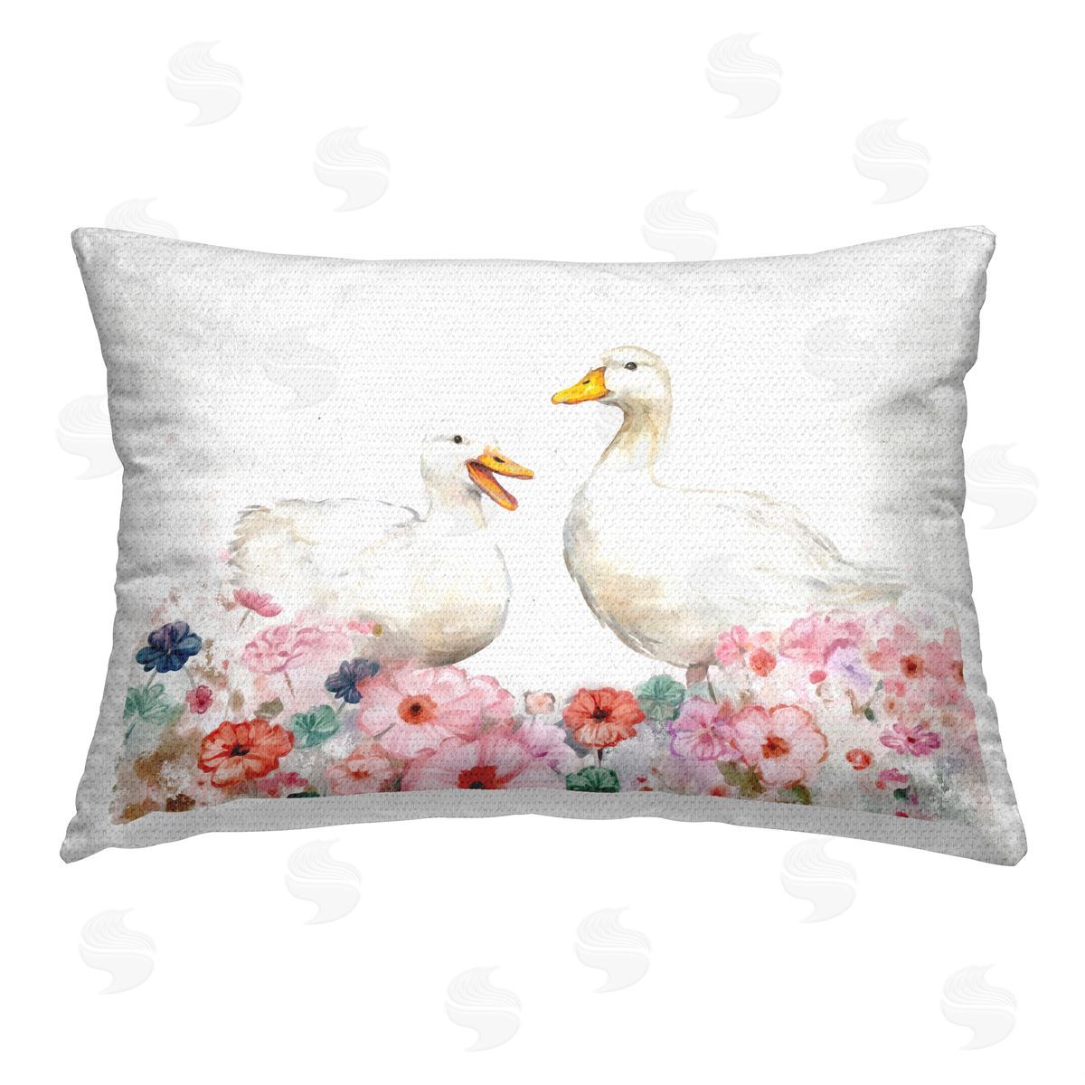 Ziwei Li Floral Goose Duo Outdoor Quick-Dry Polyester Printed Throw Pillow