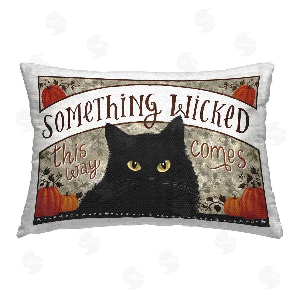 Raquel Maciel Something Wicked Halloween Cat Outdoor Quick-Dry Polyester Printed Throw Pillow