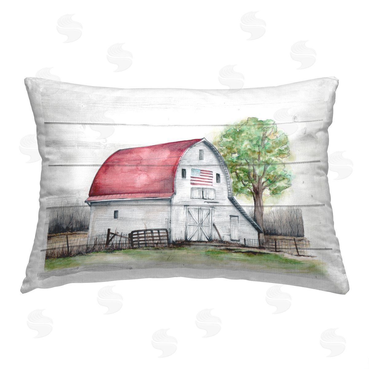 Studio 731 rep. Levison Designs Rustic Americana Farmhouse Printed Plush Polyester Throw Pillow