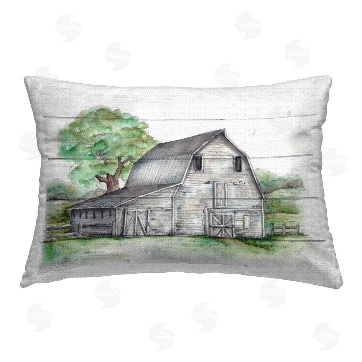 Studio 731 rep. Levison Designs Rustic Farmhouse Barn Outdoor Quick-Dry Polyester Printed Throw Pillow