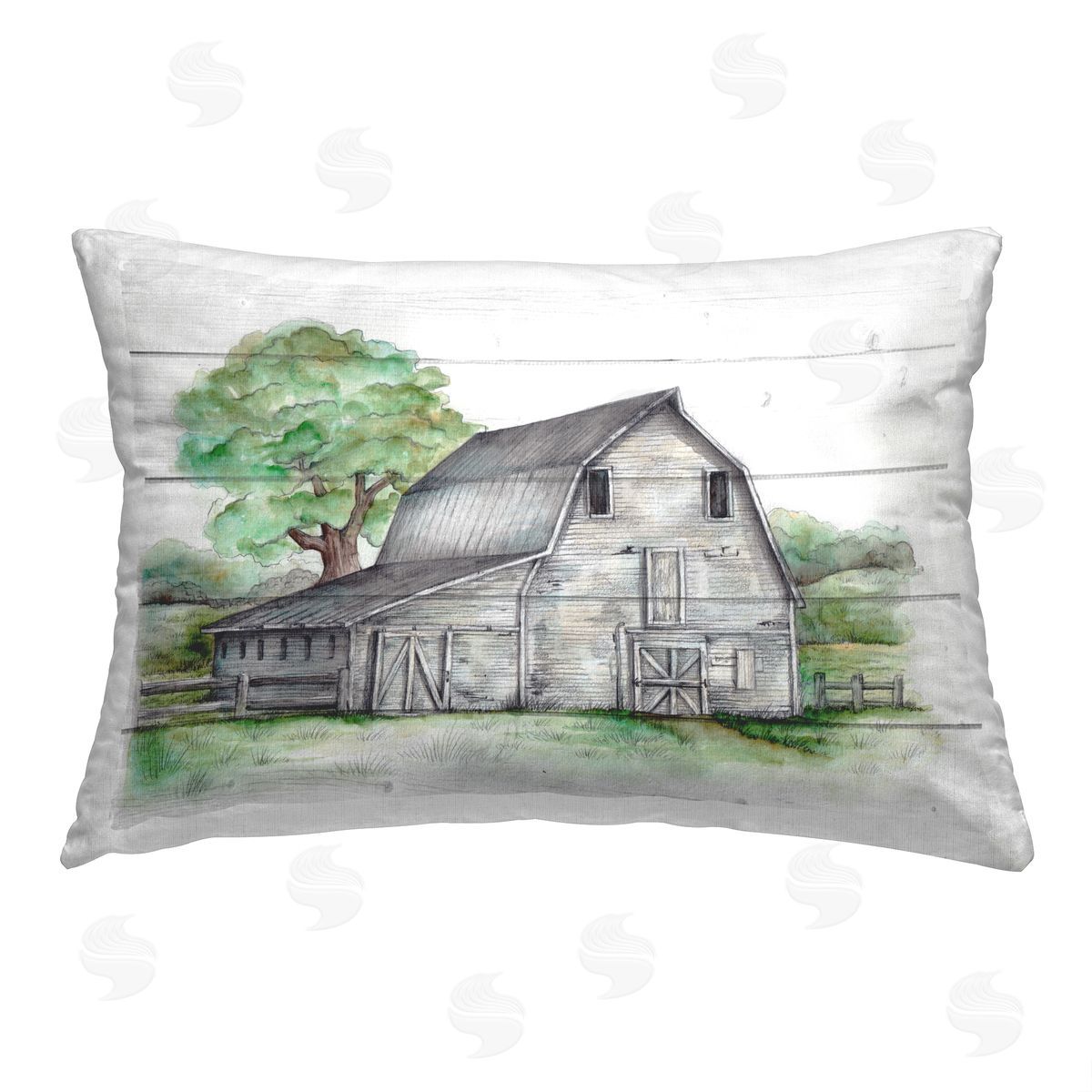 Studio 731 rep. Levison Designs Rustic Farmhouse Barn Printed Plush Polyester Throw Pillow
