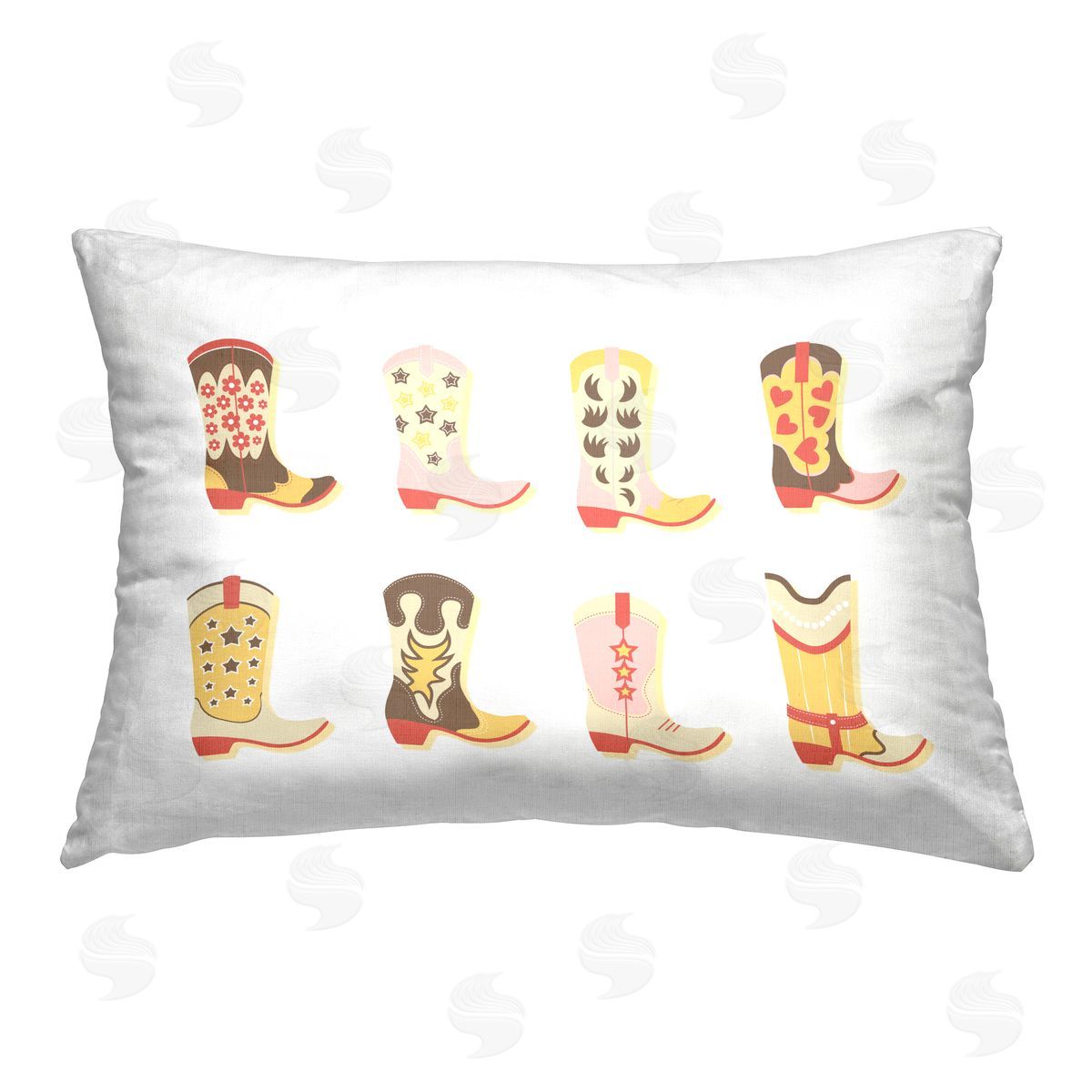 Martina Pavlova Cowgirl Boot Designs Printed Plush Polyester Throw Pillow