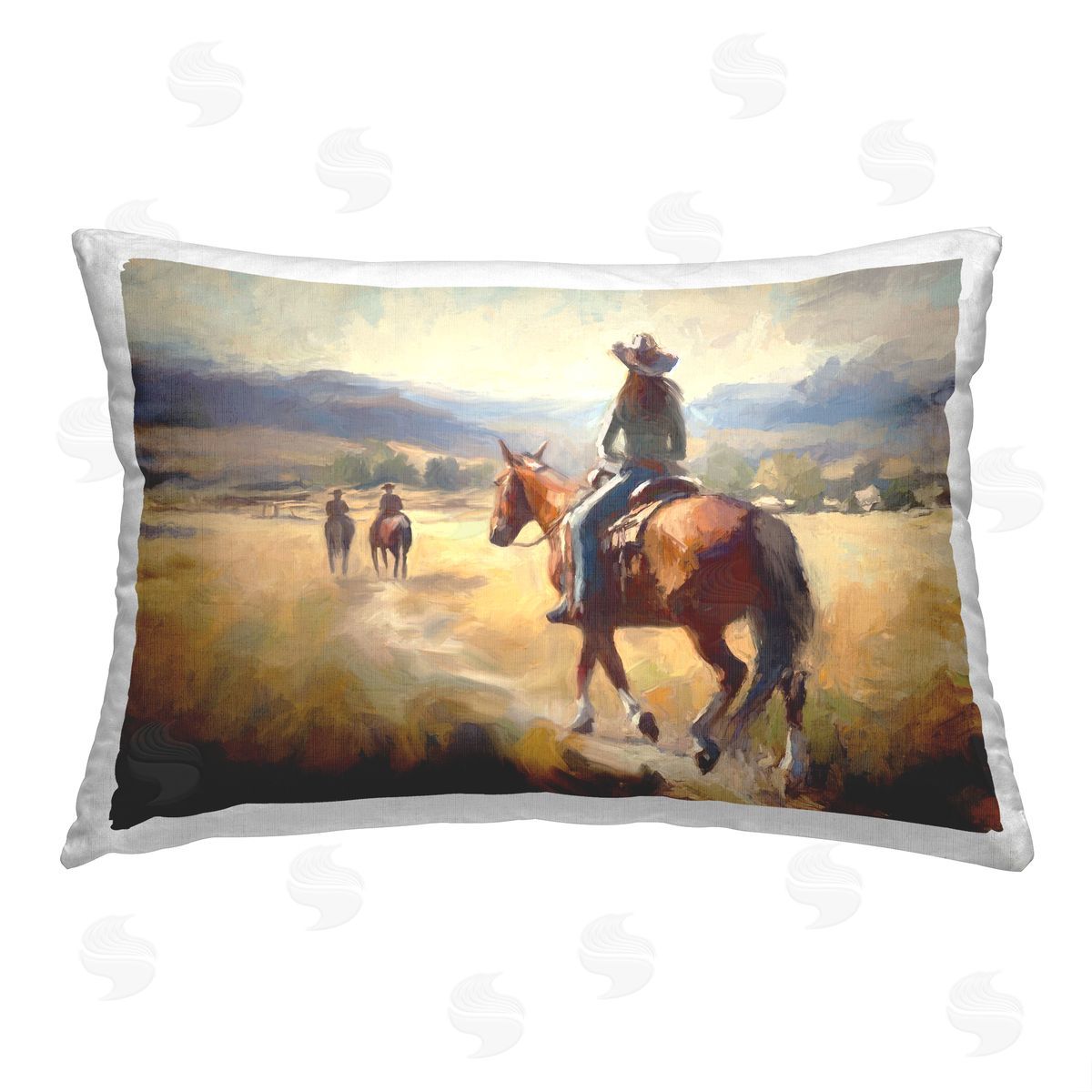 Ramona Murdock Cowgirls on Horses Printed Plush Polyester Throw Pillow