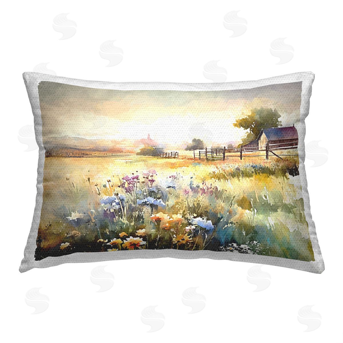 Ramona Murdock Modern Farmhouse Landscape Outdoor Quick-Dry Polyester Printed Throw Pillow
