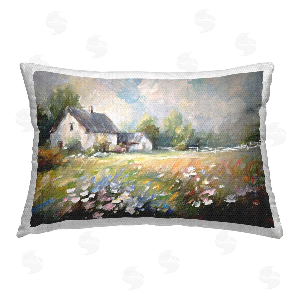 Ramona Murdock Country Cottage Meadow Outdoor Quick-Dry Polyester Printed Throw Pillow