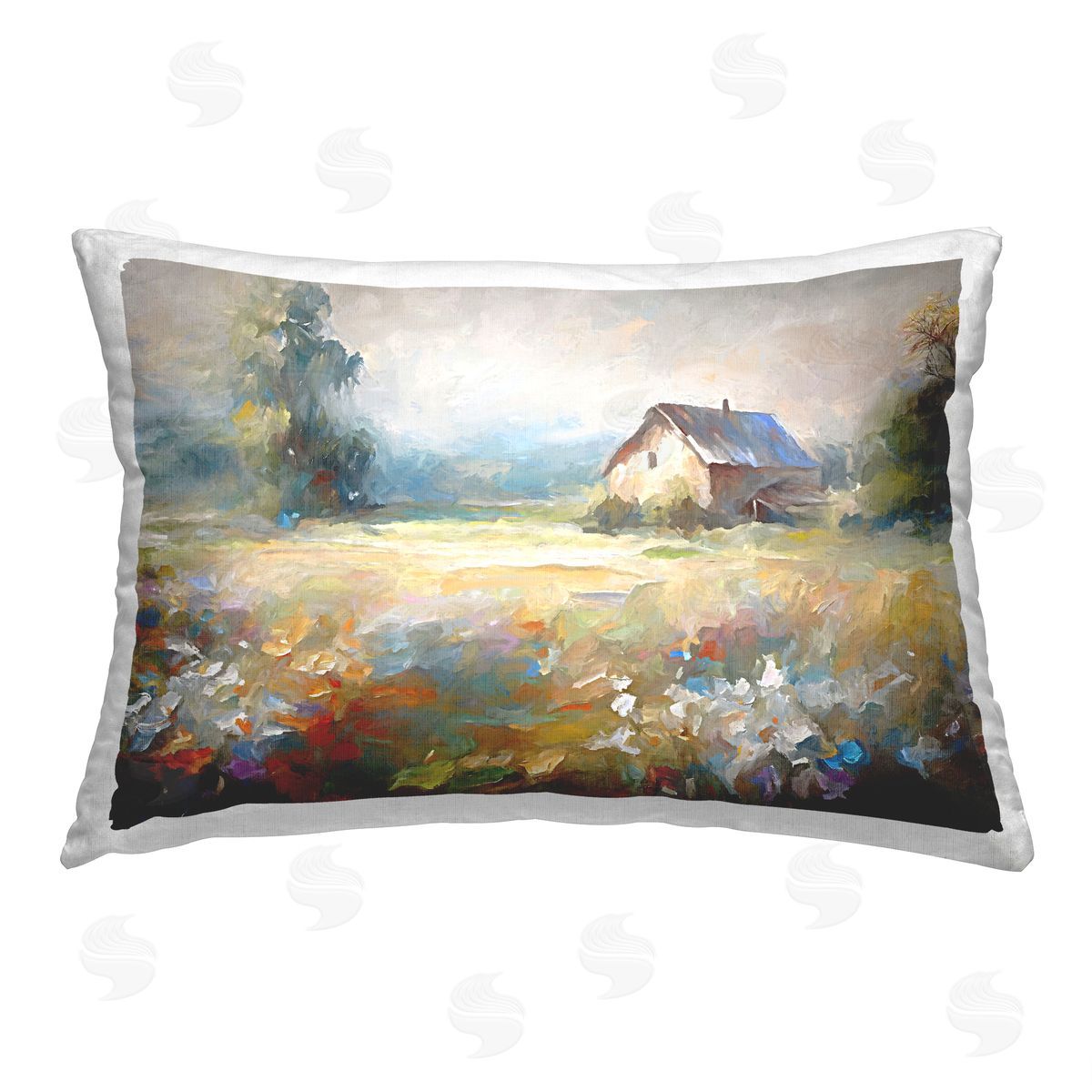 Ramona Murdock Vivid Abstract Farmhouse Printed Plush Polyester Throw Pillow