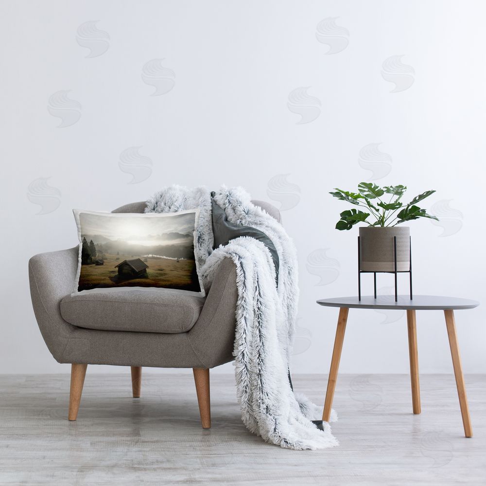 Martin Podt Vast Rural Landscape Printed Plush Polyester Throw Pillow On Chair
