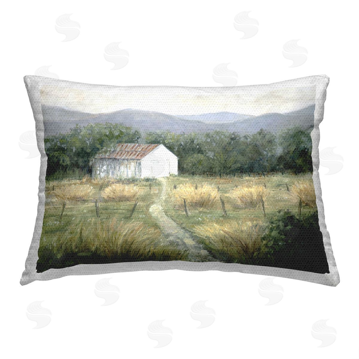 Erica Christopher Traditional Rural Cottage Outdoor Quick-Dry Polyester Printed Throw Pillow