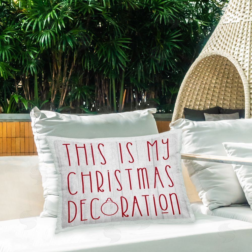 Stupell Studio Funny Rustic Christmas Phrase Outdoor Quick-Dry Polyester Printed Throw Pillow in Back Yard