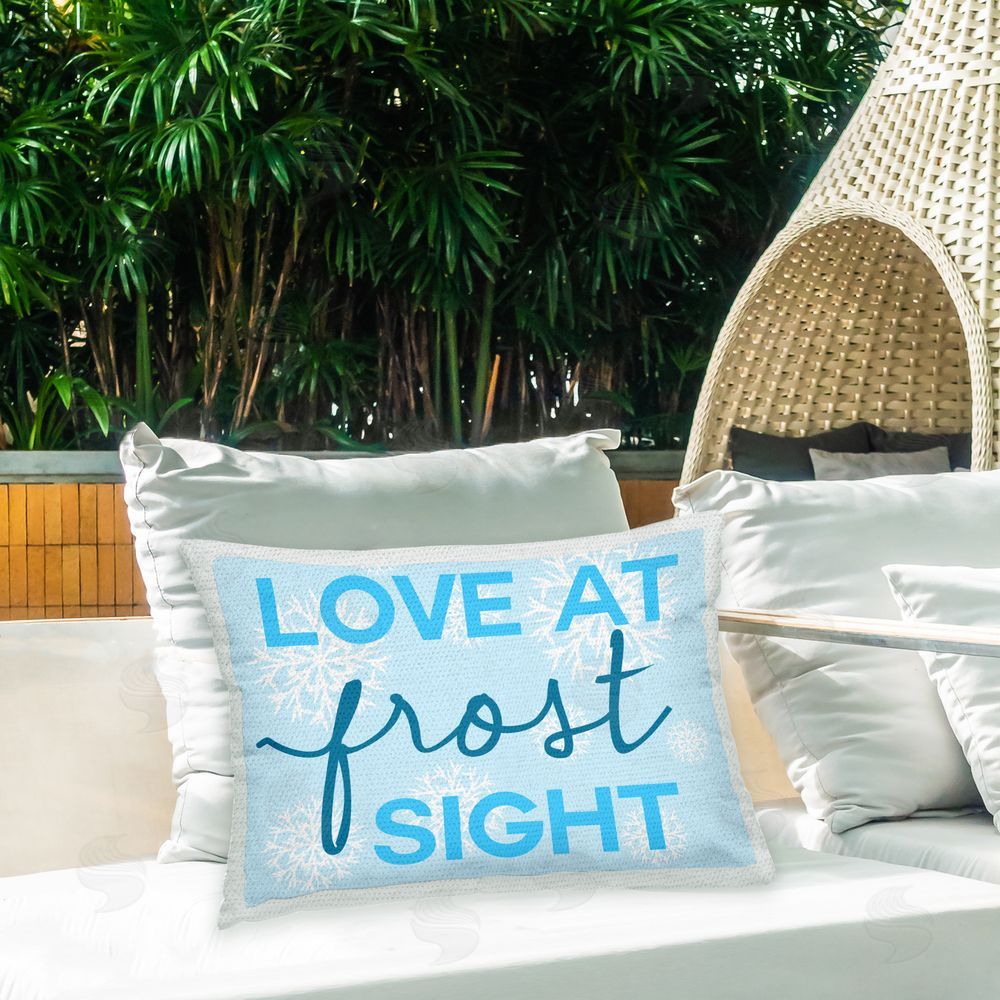 Stupell Studio Funny Winter Love Pun Outdoor Quick-Dry Polyester Printed Throw Pillow in Back Yard