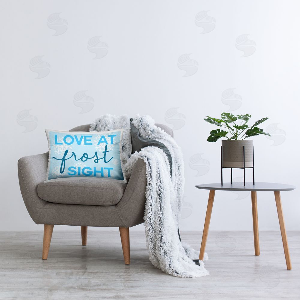 Stupell Studio Funny Winter Love Pun Printed Plush Polyester Throw Pillow On Chair