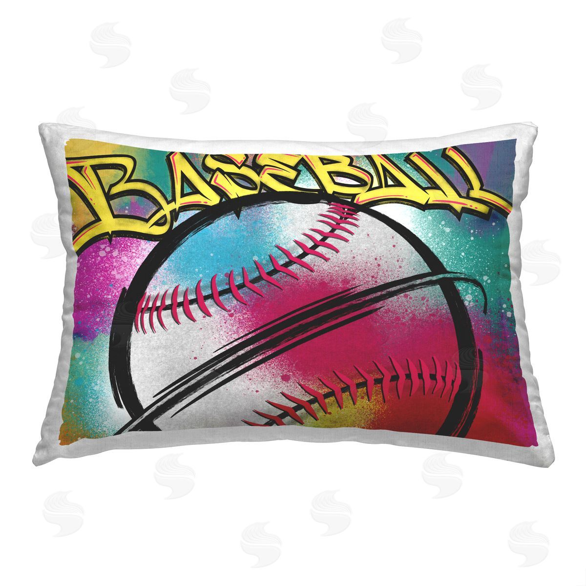 Marcus Prime Baseball Sports Graffiti Printed Plush Polyester Throw Pillow