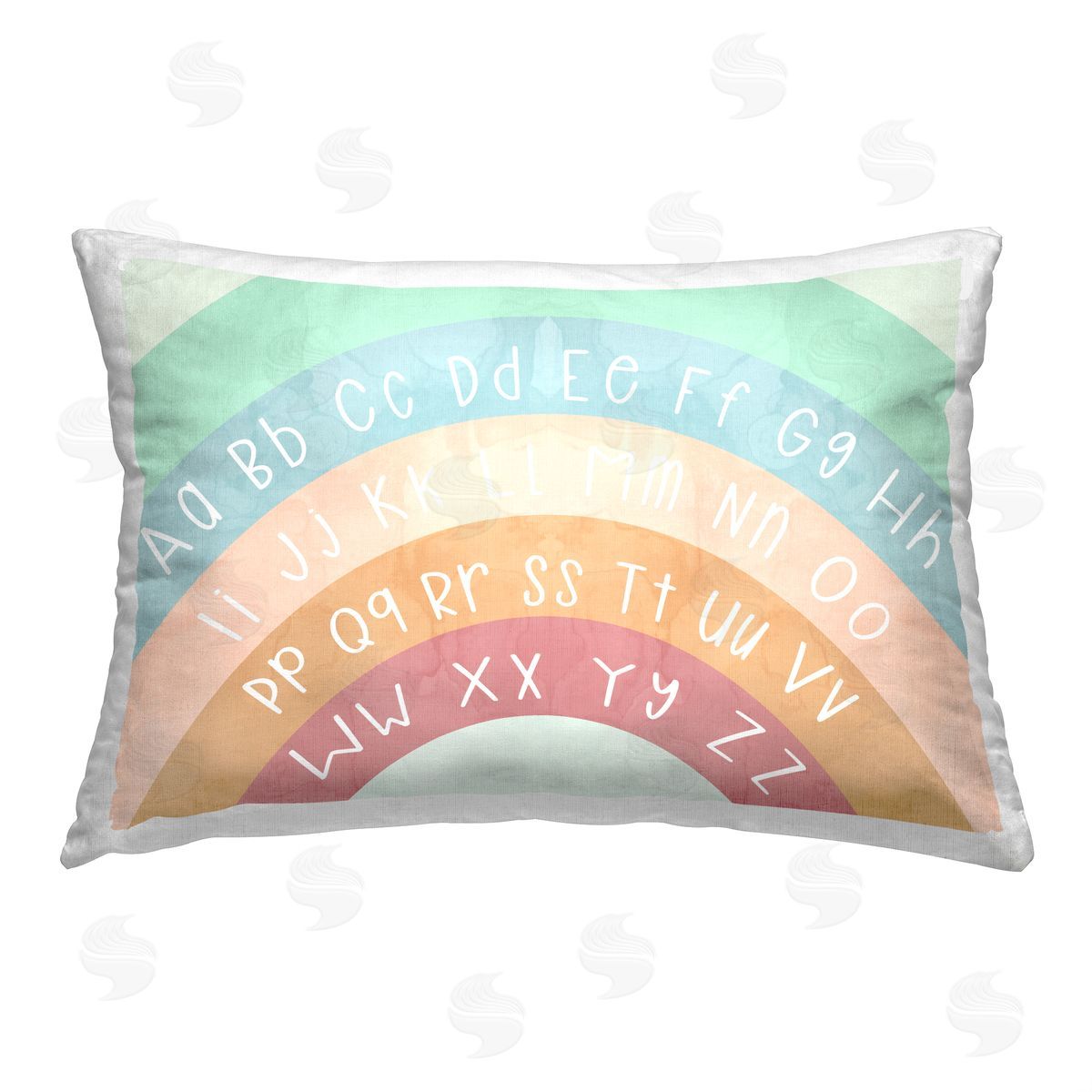 Stupell Studio Rainbow Alphabet Letters Printed Plush Polyester Throw Pillow