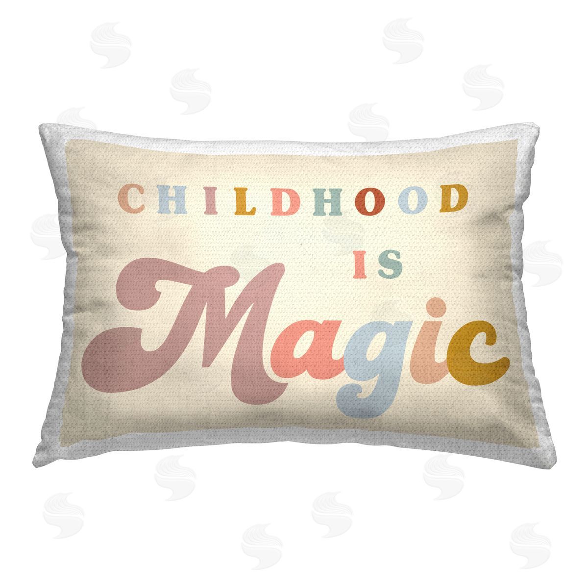 Stupell Studio Magic Childhood Phrase Outdoor Quick-Dry Polyester Printed Throw Pillow