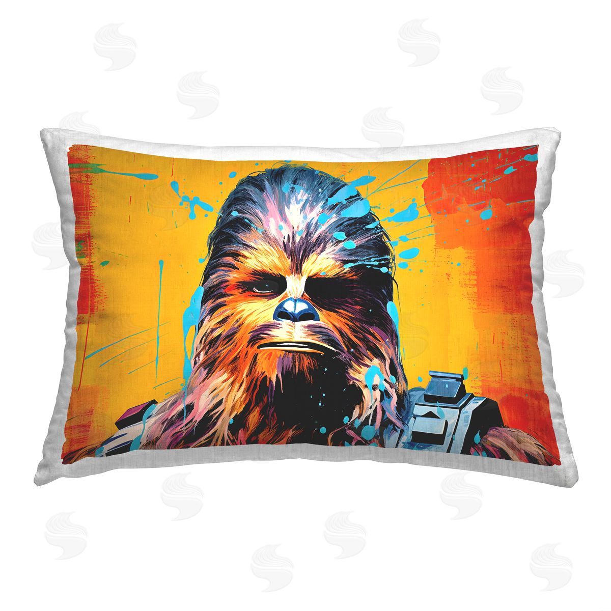 Birch & Ink Creature with Modern Splash Printed Plush Polyester Throw Pillow