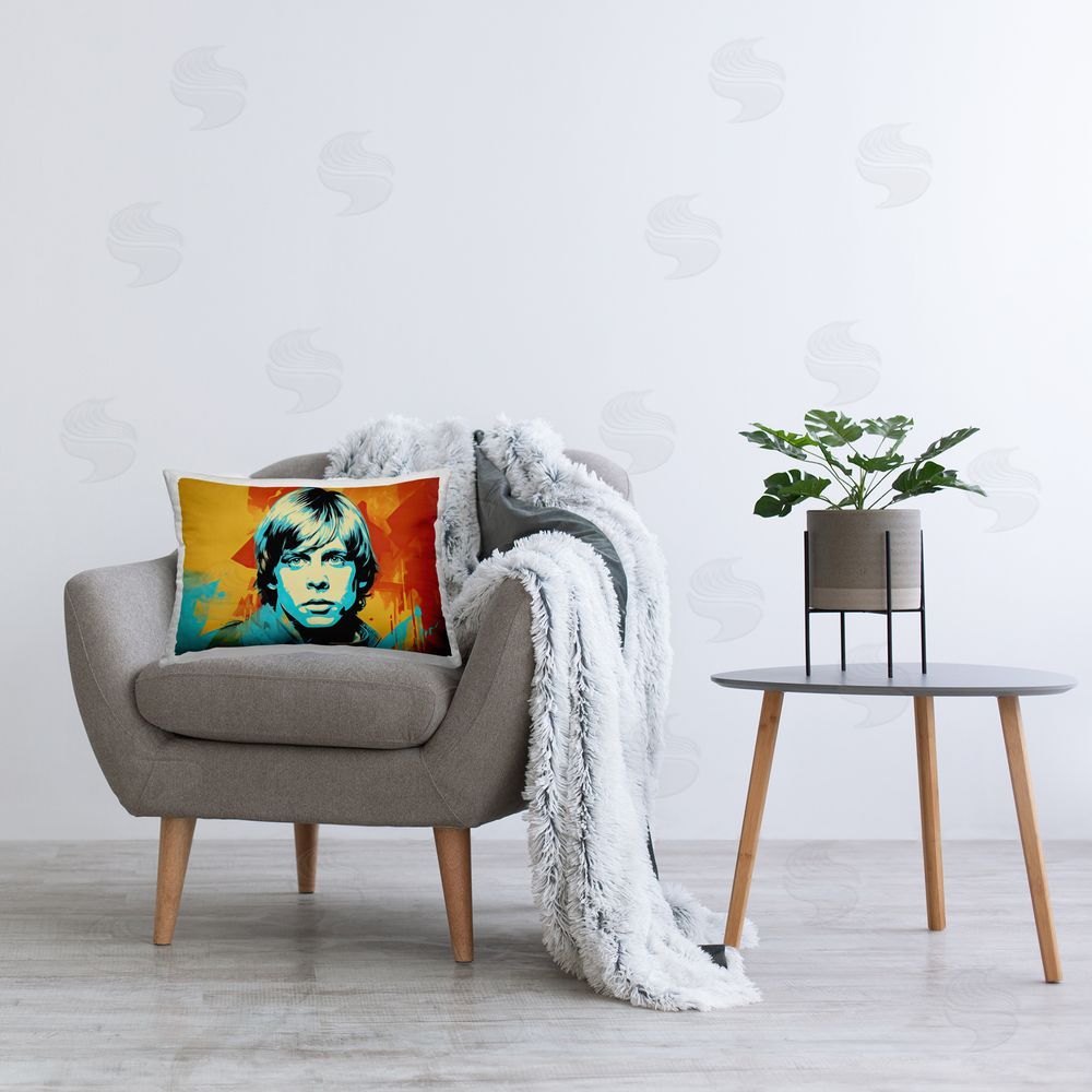 Birch & Ink Abstract Pop Culture Face Printed Plush Polyester Throw Pillow On Chair