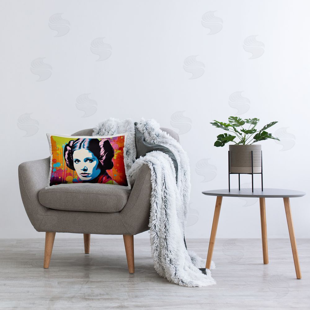 Birch & Ink Patterned Modern Character Printed Plush Polyester Throw Pillow On Chair