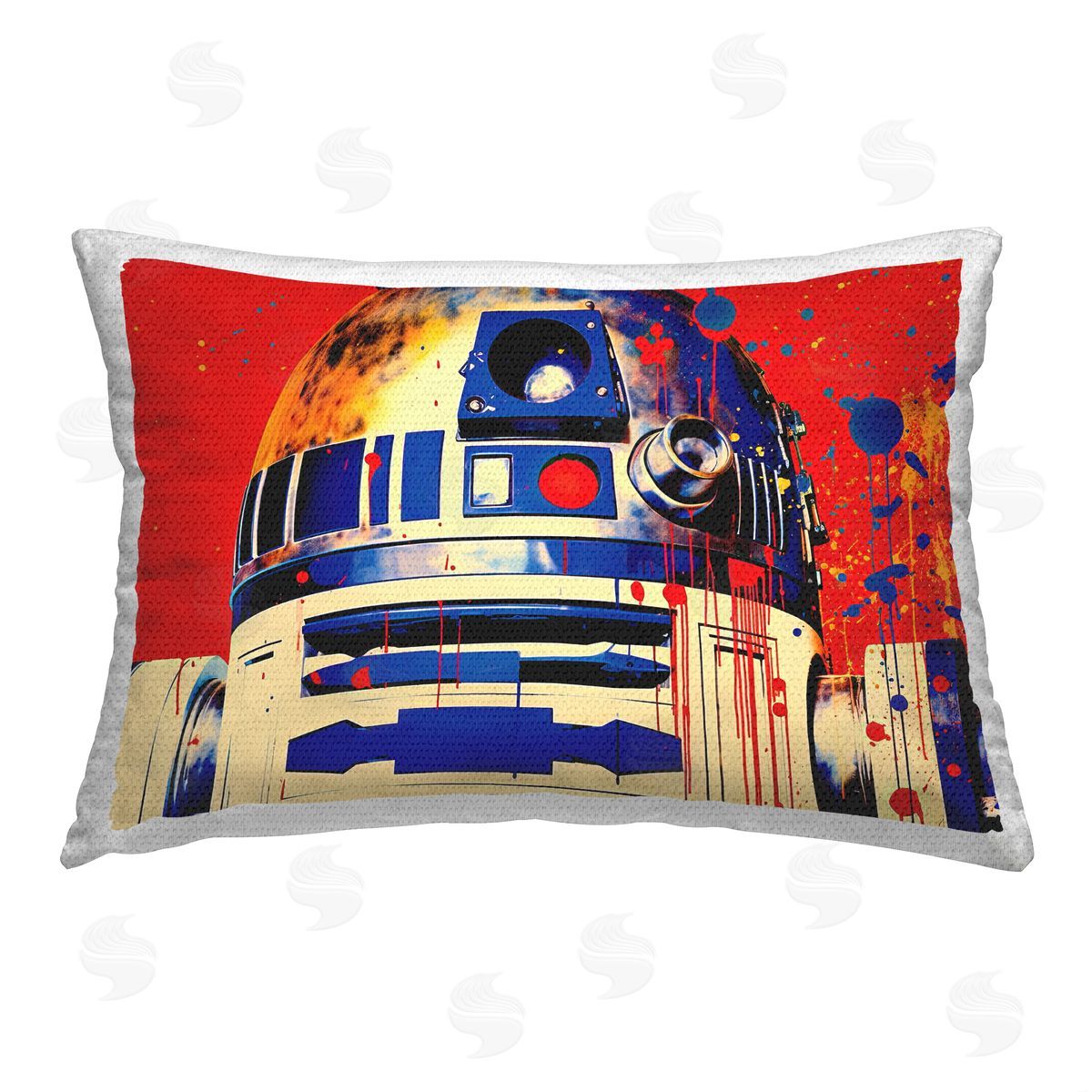Birch & Ink Abstract Sci-Fi Robot Outdoor Quick-Dry Polyester Printed Throw Pillow